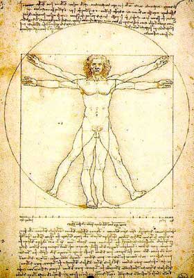 El Hombre de Vitrubio por Leonardo da Vinci (Museo de la Real Academia de Venecia)