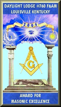 Daylight Lodge #760 F&AM Award for Masonic Excellence